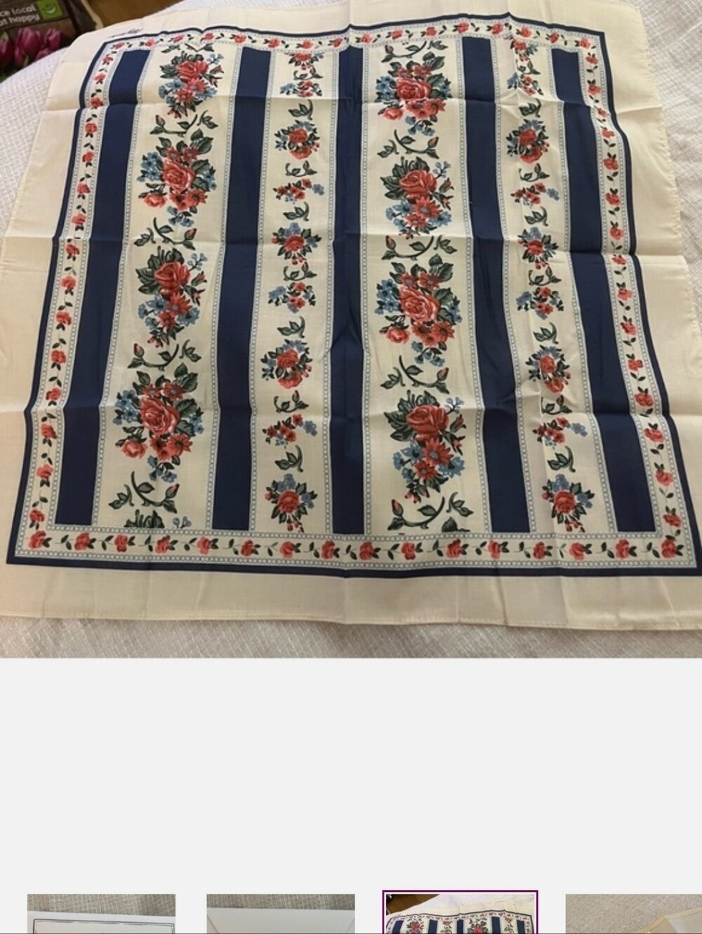 Sezane Gaston Floral Print Scarf - Blue & Red